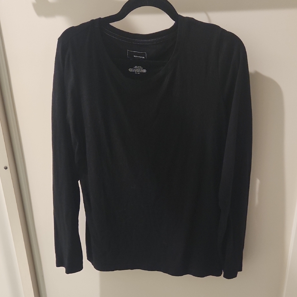 Sonoma Black Long Sleeve T-Shirt Casual Knit